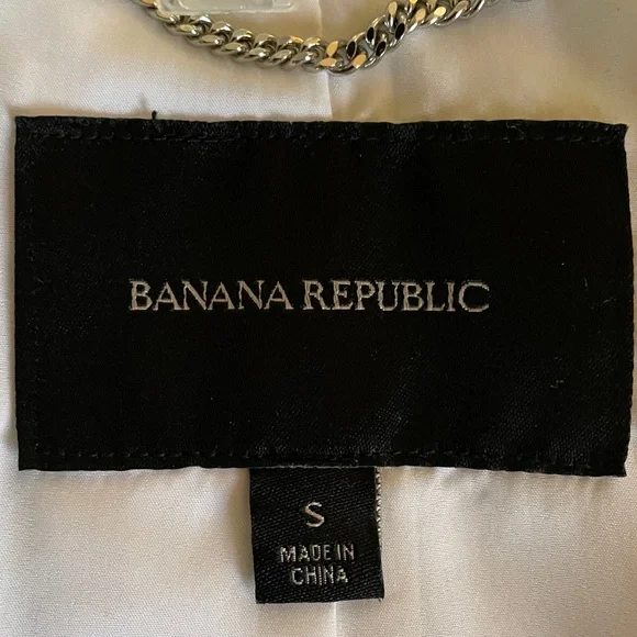 S: Leather Banana Republic Jacket Winter White Classic Elegant NWOT New! - Picture 4 of 10